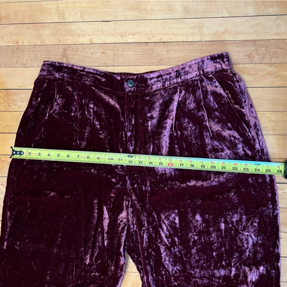 EUC Velvet Tapered Pleated Pull-On Pant | Red Purple Trousers | Women’s Plus XXL - Picture 7 of 16